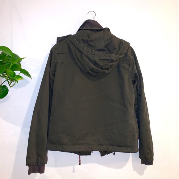 Army Green Jacket w/ Hoody - Picture 2 of 3